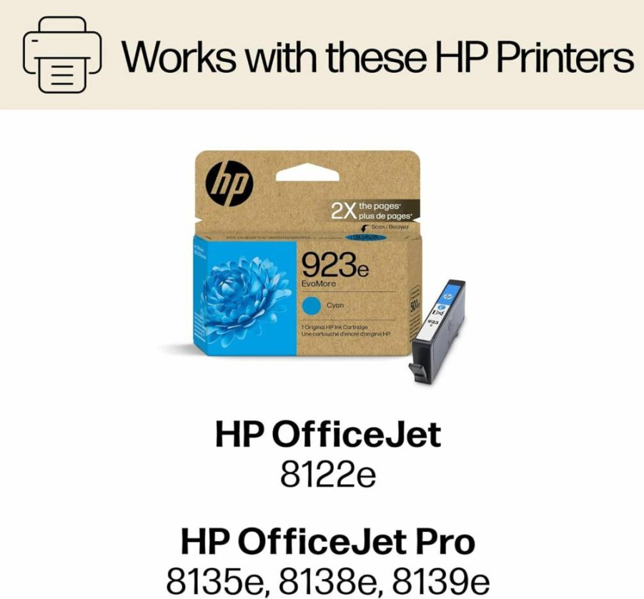 HP 923E Evomore High Yield Magenta Ink Cartridge – Compatible with OfficeJet 8120 & Pro 8130 Series | Carbon Neutral | 4K0T5LN | Genuine HP Printer Ink