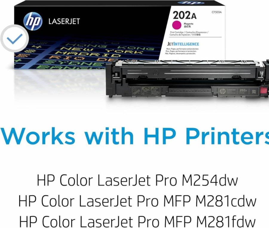 HP CF503A 202A Magenta Toner Cartridge - Compatible with HP Color LaserJet Pro M254, MFP M281 Printers | High-Yield Replacement Ink