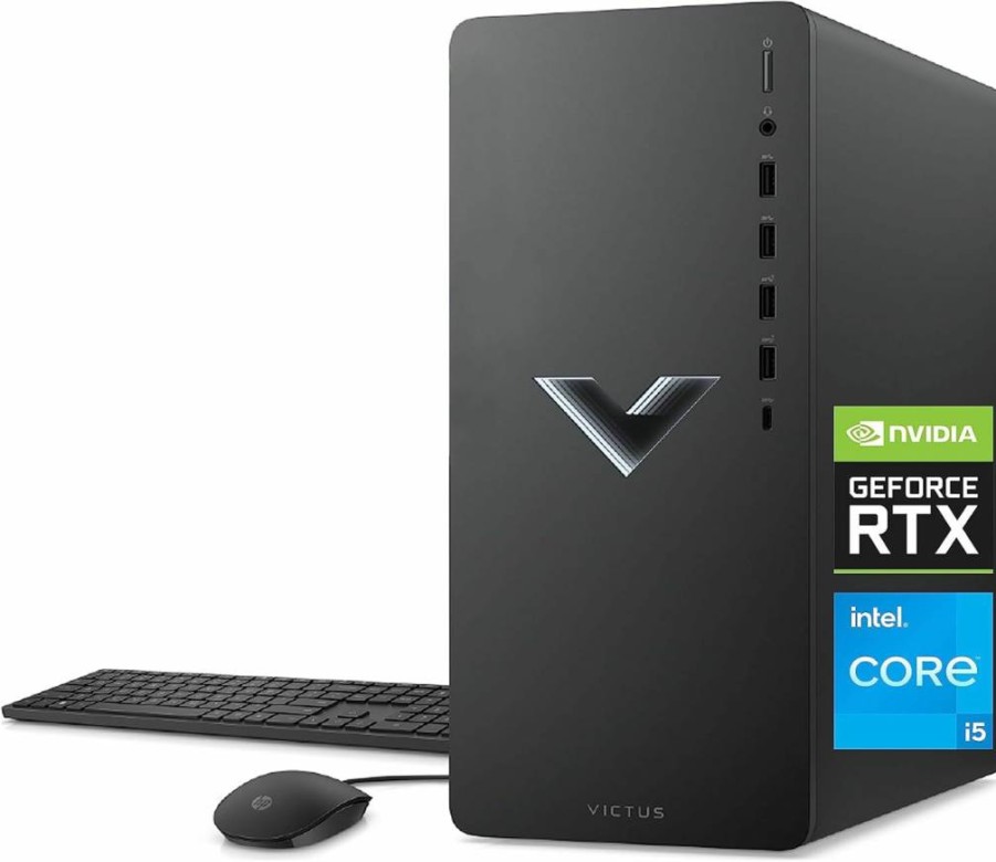 HP Victus 15L Gaming Desktop TG02-0021 (2022) - Intel Core i5-12400F, NVIDIA RTX 3050, 8GB RAM, 512GB SSD, Windows 11 Home, Wi-Fi 6, Bluetooth