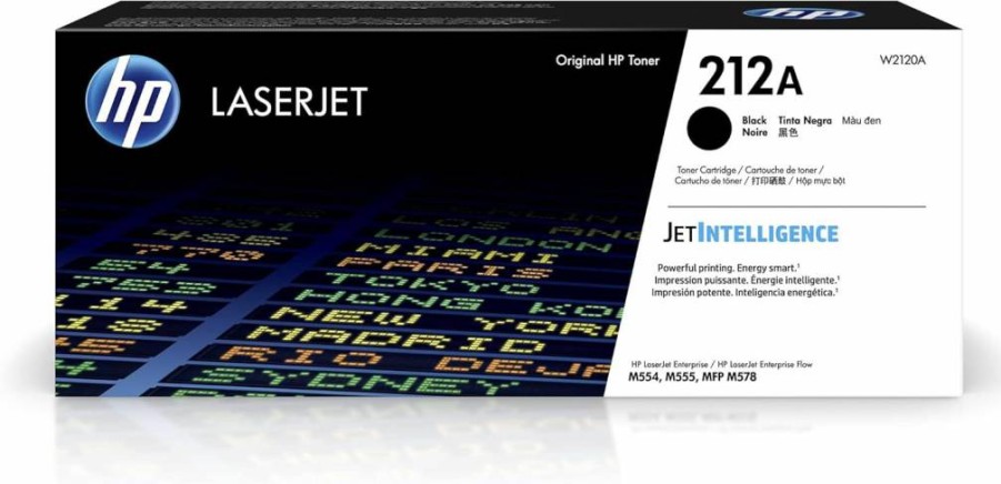 HP 212A Black Toner Cartridge (W2120A) - Compatible with HP Color LaserJet Enterprise M554, M555, MFP M578 Series Printers