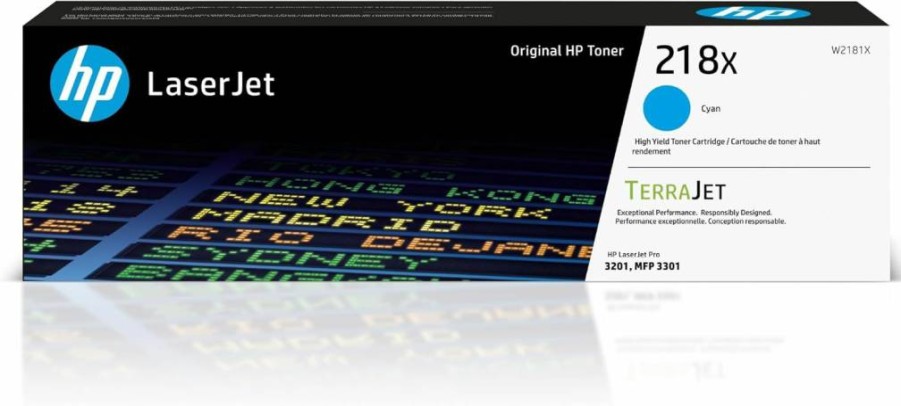 HP 218X Cyan Toner Cartridge High-Yield | Compatible with Color LaserJet Pro 3201, MFP 3301 Printers | W2181X Model | Original HP Brand