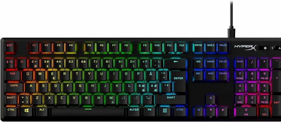 HyperX Alloy Origins 65 Mechanical Gaming Keyboard - 65% Compact RGB Backlit, Linear Red Switches, PBT Keycaps, NGENUITY Software, Black