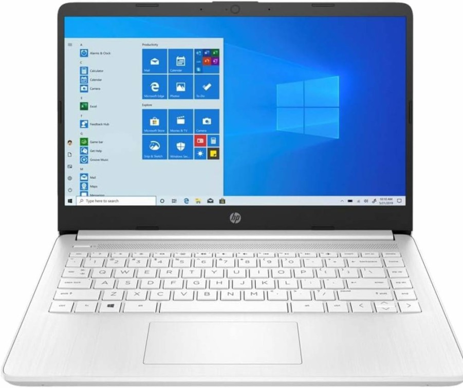 HP 14" HD Touchscreen Laptop - Intel Celeron N4020, 4GB RAM, 64GB Storage, Windows 11 Home, Thin & Light, Snowflake White (14-DQ0080NR) with 1-Year Microsoft 365