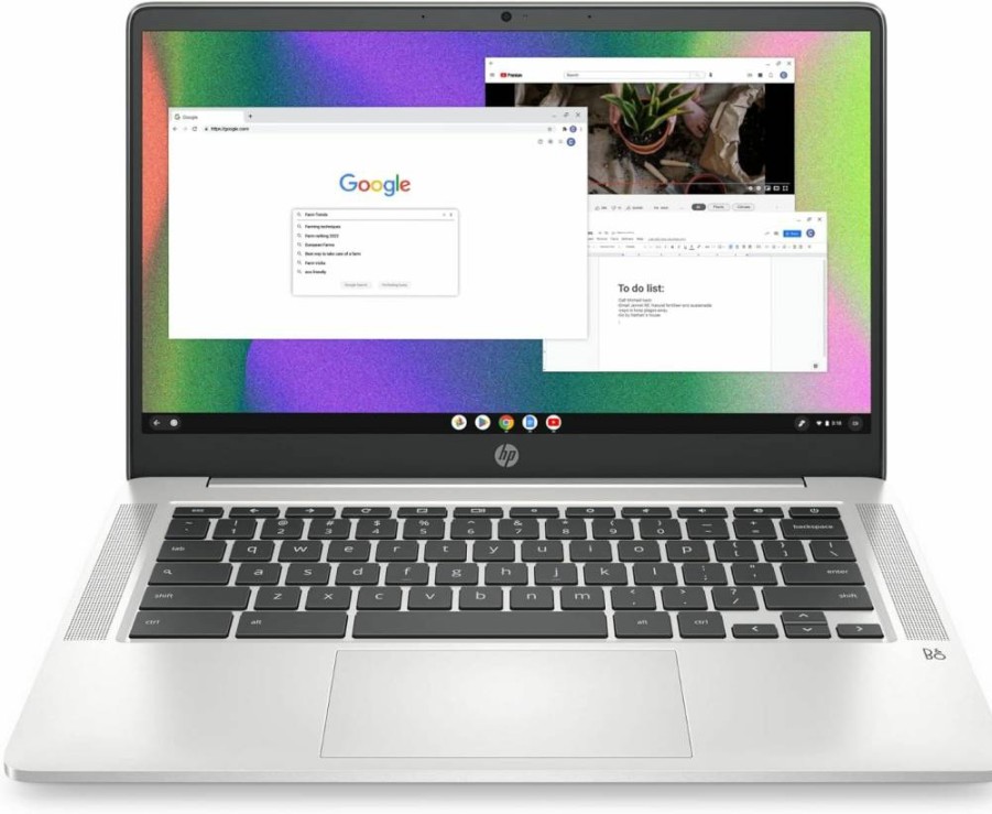 HP Chromebook 14 Laptop (14A-NA0226NR, 2022) - 14" HD Display, Intel Celeron N4120, 4GB RAM, 64GB eMMC, Chrome OS, Long Battery Life, Mineral Silver