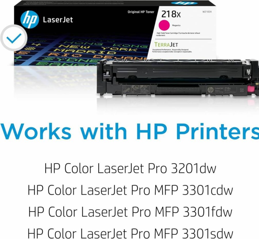 HP 218X Magenta High-Yield Toner Cartridge | Compatible with Color LaserJet Pro 3201, MFP 3301 Series | W2183X | Genuine HP Toner