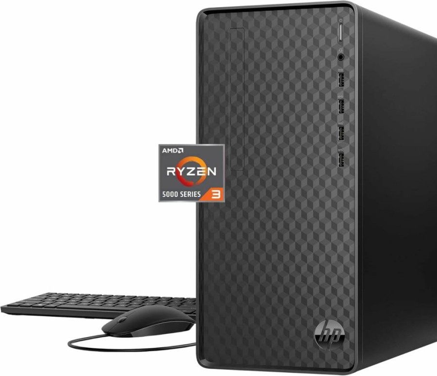 HP M01-F3020 Desktop PC (2022) - AMD Ryzen 3 5300G, 8GB RAM, 512GB SSD, Radeon Graphics, Windows 11 Home, Black
