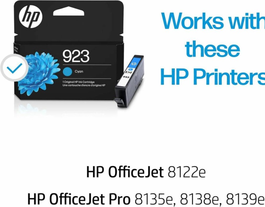 HP 923 Black Ink Cartridge for OfficeJet 8120 & Pro 8130 Series | Compatible with Instant Ink | Original HP 4K0T3Ln Toner
