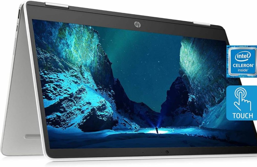 HP Chromebook X360 14" Laptop (14a-ca0050nr, 2021) - Intel Celeron, 4GB RAM, 32GB eMMC, HD Touchscreen, Chrome OS, Long Battery Life for Work, School & Streaming