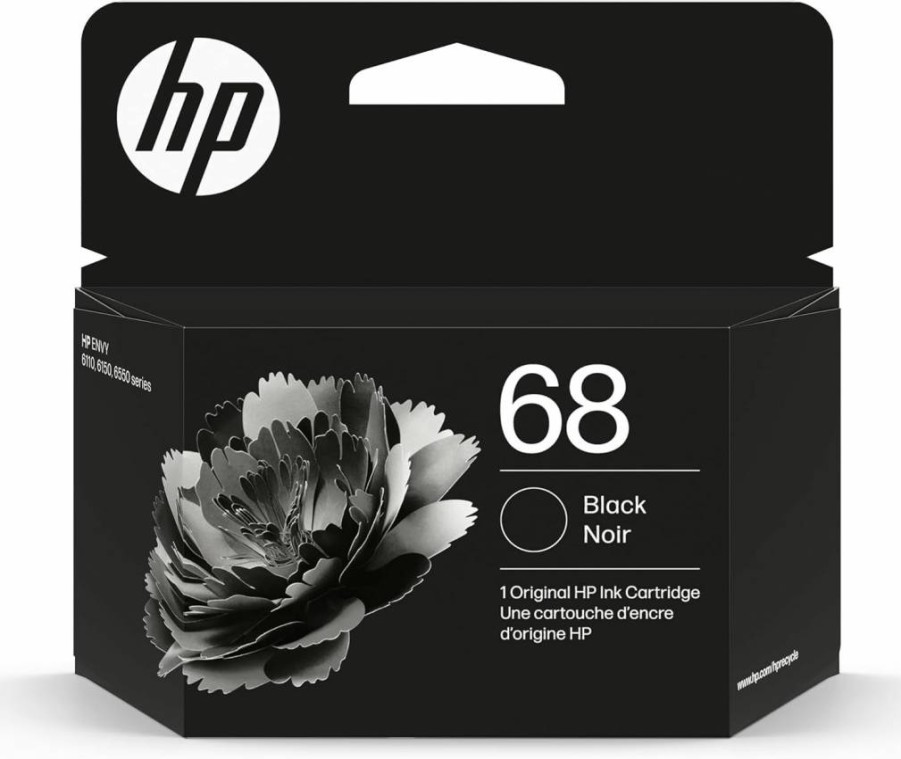 HP 68 Black Ink Cartridge for Envy 6100E & 6500E Series | Instant Ink Eligible | High-Yield 7Fp21Tn Replacement