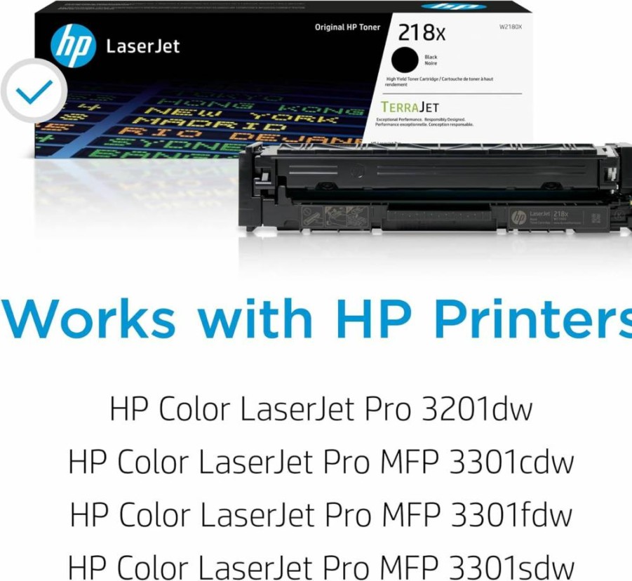 HP 218X Black High-Yield Toner Cartridge | Compatible with HP Color LaserJet Pro 3201, MFP 3301 Printers | W2180X Model | Genuine HP Replacement