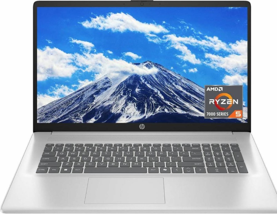 HP 17.3" Laptop, AMD Ryzen 5 7520U, 16GB RAM, 512GB SSD, Radeon Graphics, Windows 11 Home, 17-CP2199NR (Natural Silver)