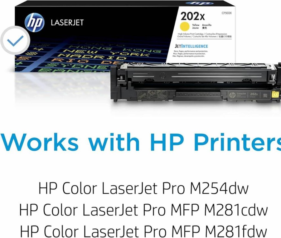 HP CF502X Yellow High-Yield Toner Cartridge | Compatible with HP Color LaserJet Pro M254, MFP M281 Series | Original HP Laser Printer Ink Replacement