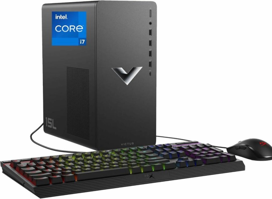 HP Victus 15L Gaming Desktop PC - Intel Core i7-13700F, RTX 3060, 16GB RAM, 512GB SSD, Windows 11 Home (2023) HyperX Bundle