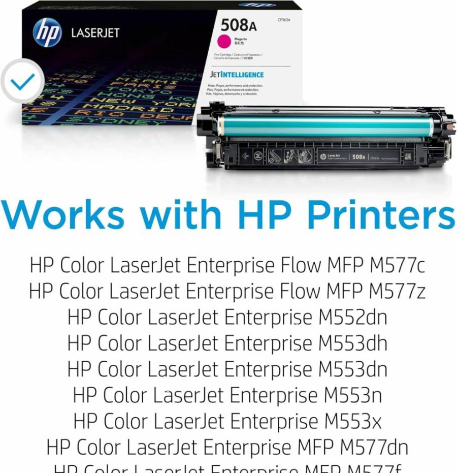HP 508A CF363A Magenta Toner Cartridge – Compatible with HP Color LaserJet Pro M552, M553 & M577 Series | High-Yield Printing Supplies