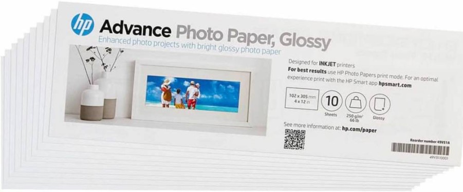 HP Q7853A Glossy Photo Paper 8.5x11 Inches, 50 Sheets – Premium Advanced Quality for Vibrant Prints
