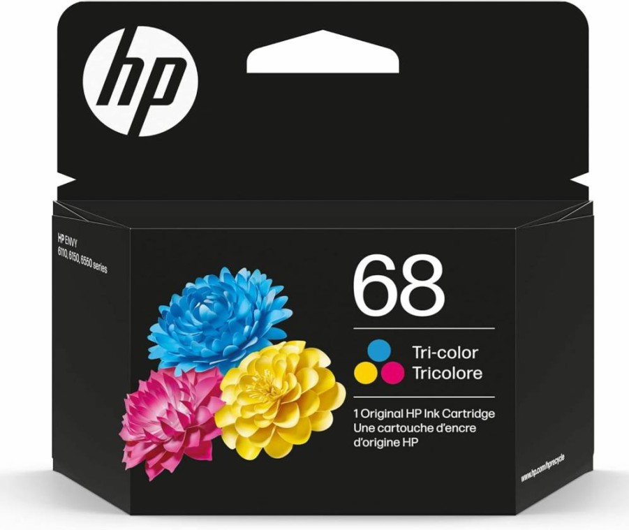 HP 68 Tri-Color Ink Cartridge – Compatible with Envy 6100E, 6500E Series Printers | Instant Ink Eligible | High-Yield 7Fp20Tn Replacement Ink