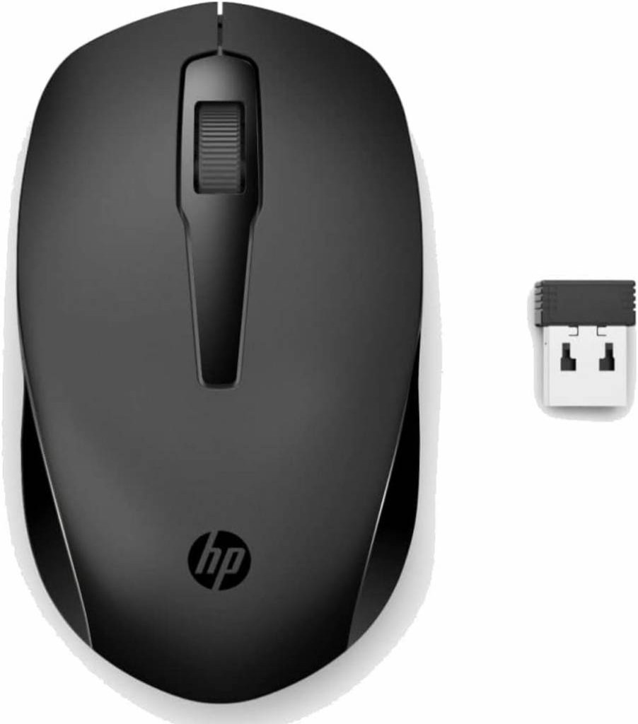 HP 150 Wireless Mouse - Ergonomic Ambidextrous Design, 1600 DPI Optical Sensor, 3-Button Dual Control Scroll Wheel for Comfortable Left/Right Hand Use (2S9L1AA#ABL)
