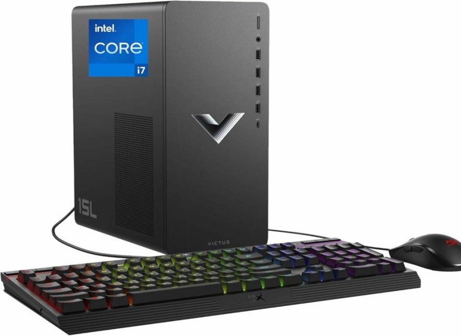 HP Victus 15L Gaming Desktop PC - Intel Core i7-13700F, 16GB RAM, 1TB SSD, NVIDIA GeForce RTX 3060 Ti, Windows 11 Home (2023 Model TG02-1040H) HyperX Bundle