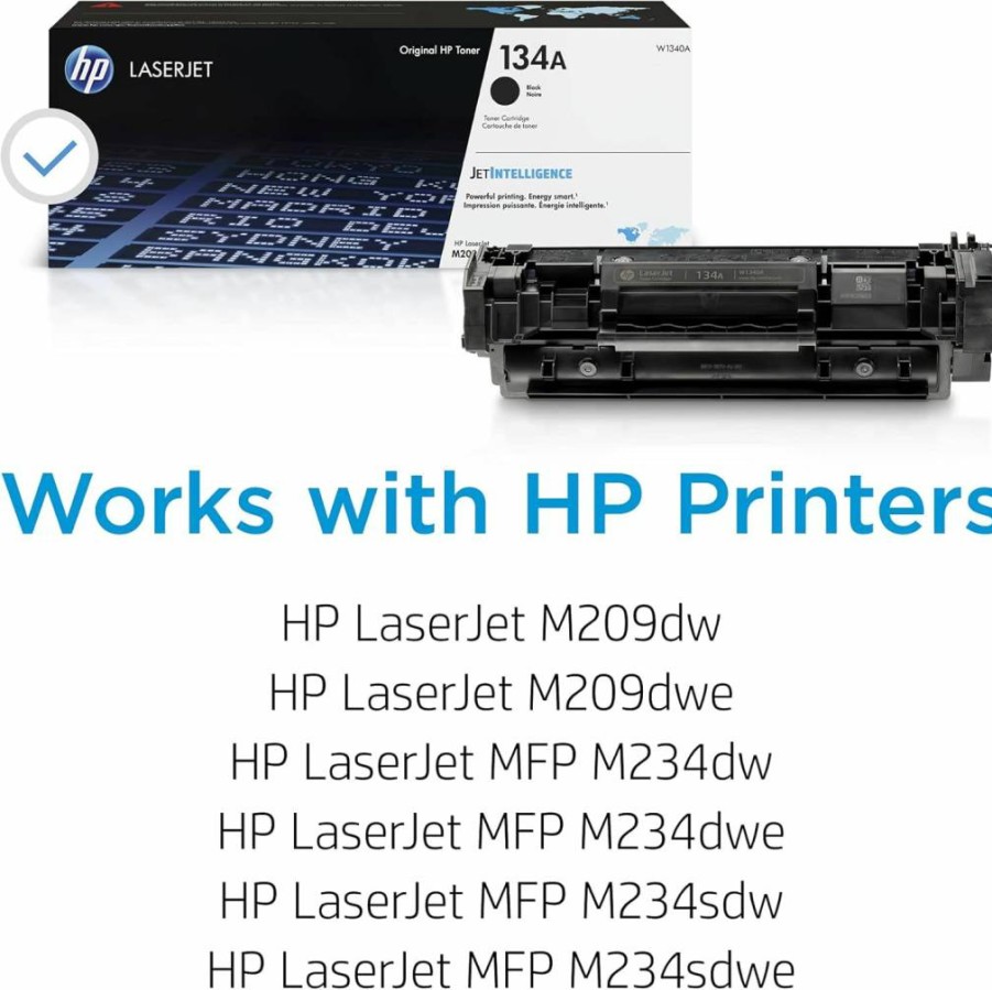 HP 134A Black Toner Cartridge - Compatible with HP LaserJet M209dw, M209dwe, MFP M234sdw, M234dwe Printers | Original W1340A Replacement