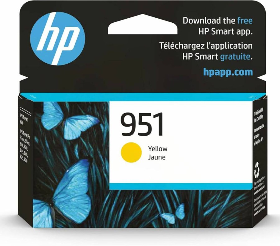 HP 951 Yellow Ink Cartridge (CN052AN) - Compatible with OfficeJet Pro 251DW, 276DW, 8600, 8100, 8610, 8620, 8630 Series - Instant Ink Eligible