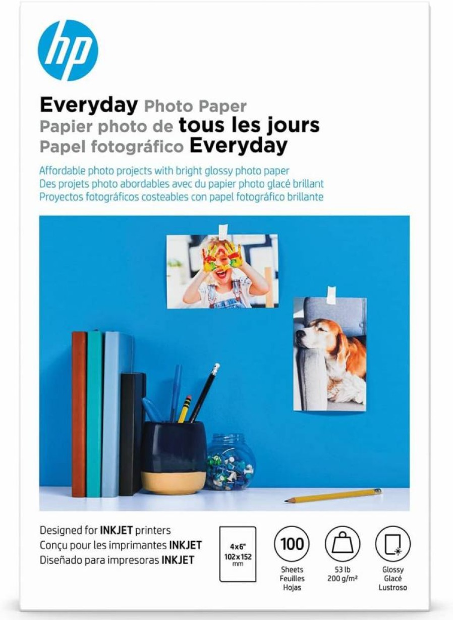 HP Glossy Photo Paper 4x6 Inches - 100 Sheets (CR759A) Premium Quality for Everyday Printing