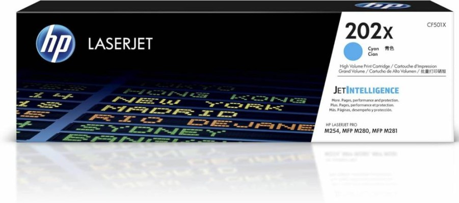 HP CF501X Cyan Toner Cartridge | High-Yield for HP Color LaserJet Pro M254 & MFP M281 Series | Compatible Printer Models
