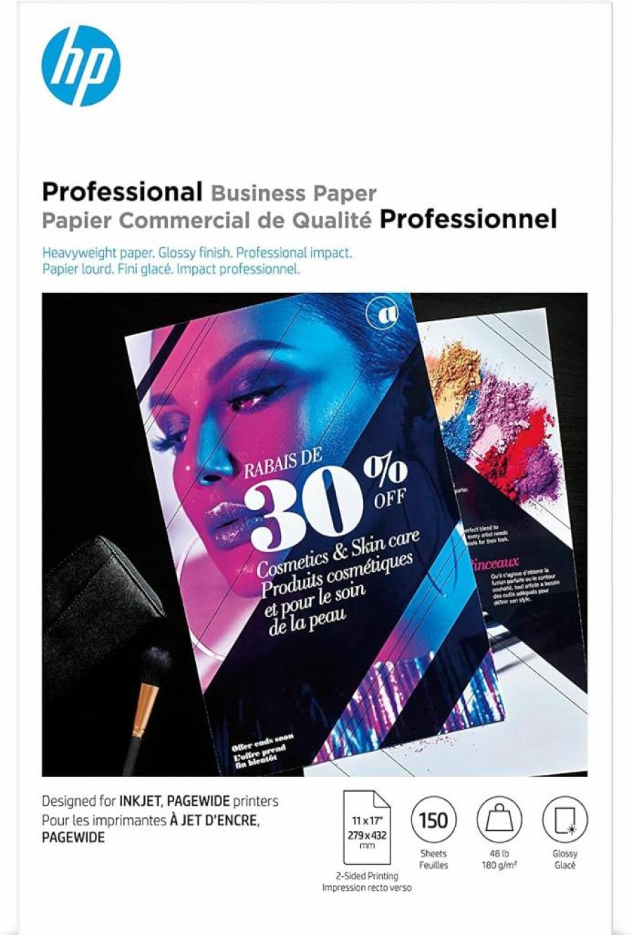 HP CG932A Glossy Professional Business Paper 11x17 Inches 48 lb 150 Sheets for Inkjet Printers