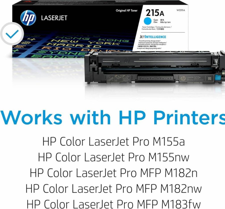HP 215A Cyan Toner Cartridge | Compatible with HP Color LaserJet Pro M155, MFP M182, M183 Series | W2311A | Genuine HP Printer Supplies