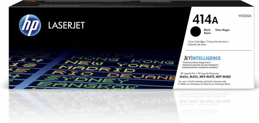 HP 414A Black Toner Cartridge (W2020A) - Compatible with HP Color LaserJet Pro M454, M479 Series & Enterprise M455dn, MFP M480f - 1-Pack