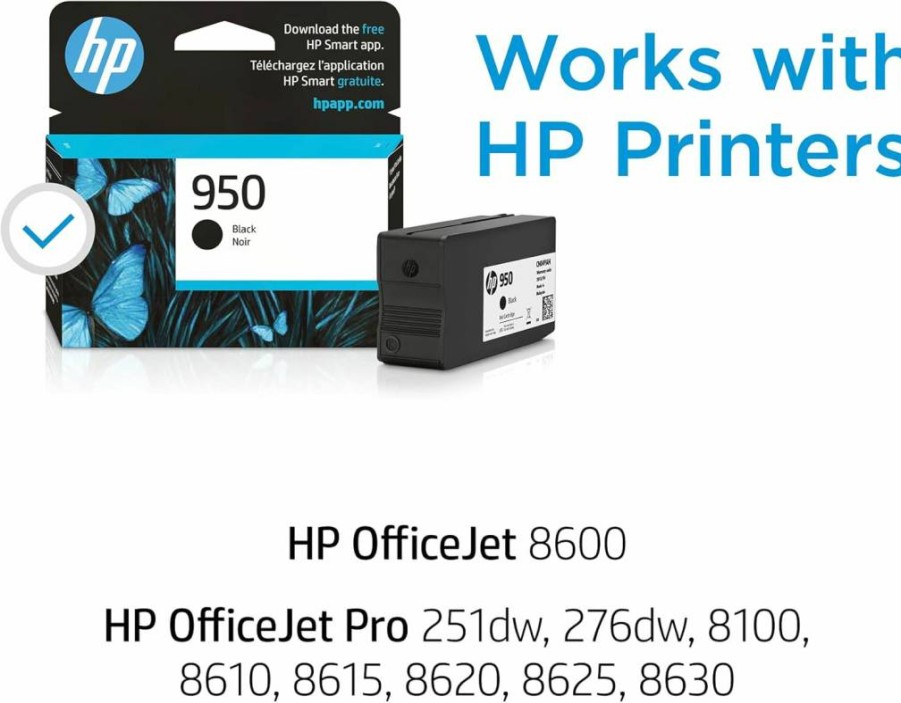 HP 950 Black Original Ink Cartridge | Compatible with HP OfficeJet Pro 8600, 8100, 8610, 8620, 8630 & Pro 251DW, 276DW Series | CN049AN | Instant Ink Eligible